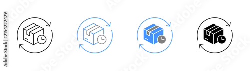 Parcel Return Guarantee Refund Process Icon Pack Vector Illustration