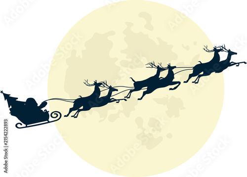Silhouette illustration of Santa