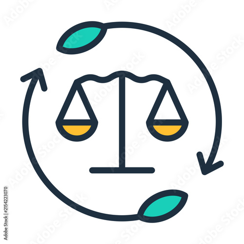 Bild auf Leinwand Restorative Justice Icon - Lineal Color