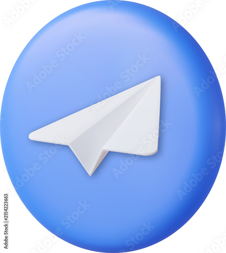 Bild auf Leinwand 3d Telegram app icon symbols.