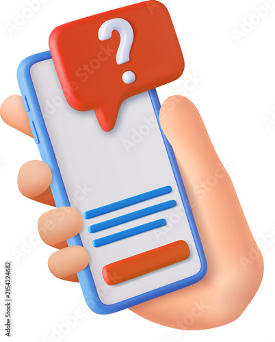 3d question mark icon and question button