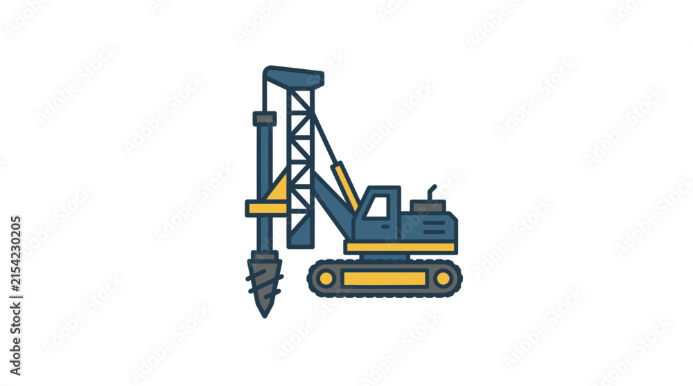 Naklejka premium Construction drilling machine isolated on white
