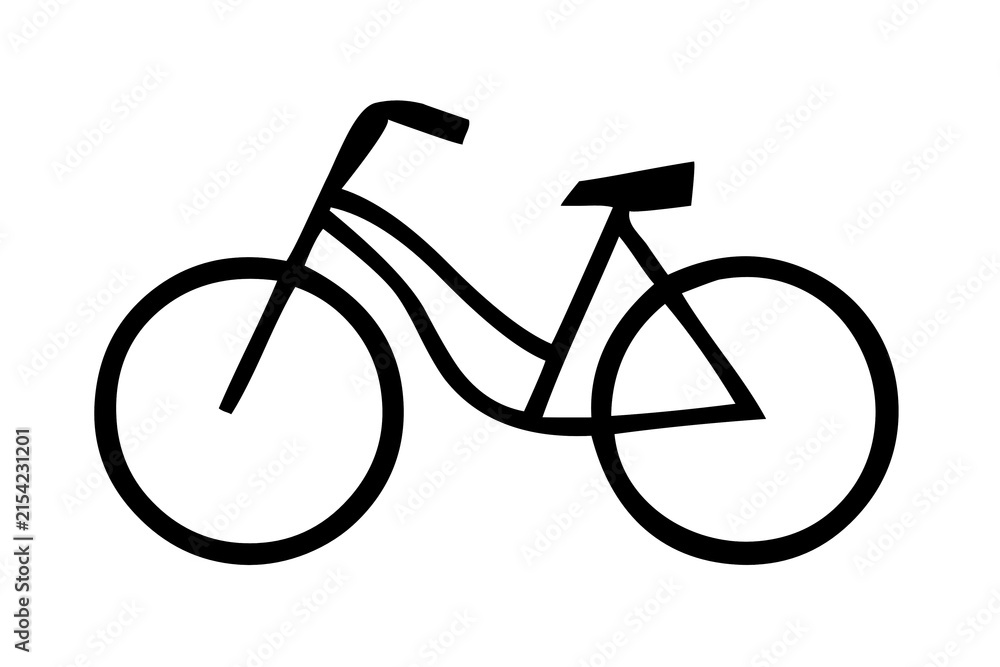 Fototapeta premium Minimalist Bicycle Illustration Isolated on White Background