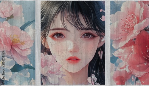 portrait of a girl with a fan
