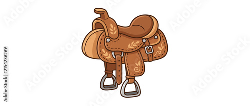 Foto Western Saddle Isolated Cutout for Equestrian Activities