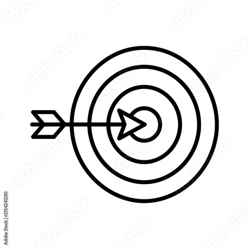 Arrow hitting the bullseye of a target, symbolizing business success, goal achievement, and strategic focus.