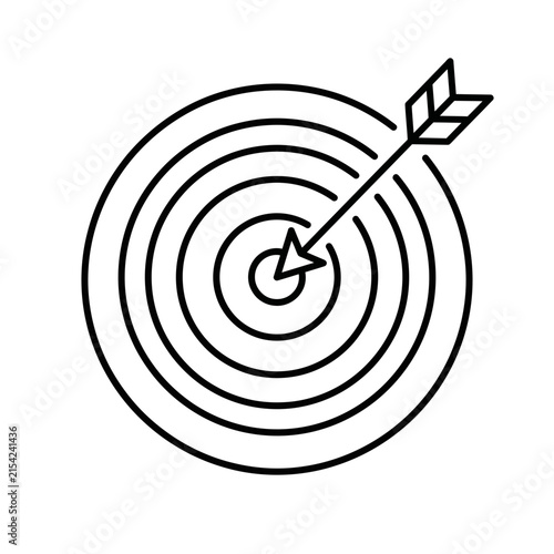 Target with Arrow Hitting Bullseye Icon for Success and Achievement Concept