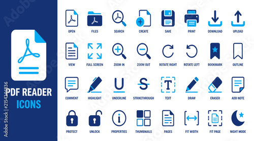 Collection of PDF Document Icons for UI Design.