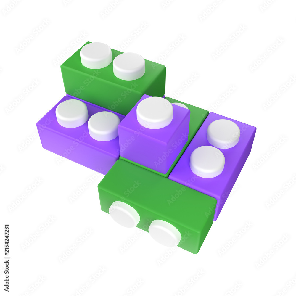 Fototapeta premium Lego Block 3D Illustrations