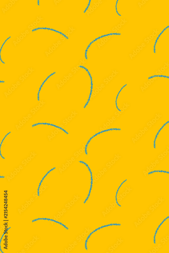 Obraz premium Blue scribble pattern, yellow background