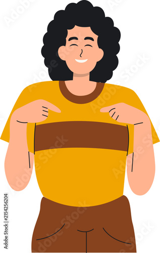 Illustration of a Woman Love Themselves in Cartoon Design.