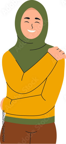 Illustration of a Woman Love Themselves in Cartoon Design.