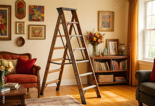 Vintage wooden step ladder ...