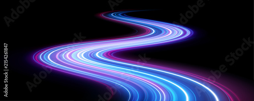 Glowing cyan ribbons form smooth abstract waves. Light particles add motion and futuristic energy. Perfect for modern digital backgrounds.