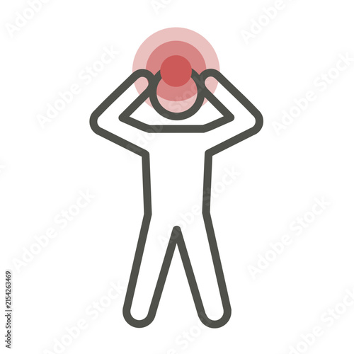 Person Suffering from Headache or Stress Icon