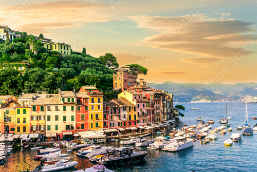 Foto beautiful landscape of luxury resort Portofino in Luguria , Italy