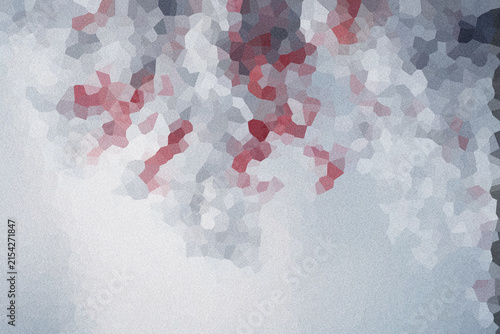 Abstract geometric mosaic pattern background with textured gray and red polygon shapes