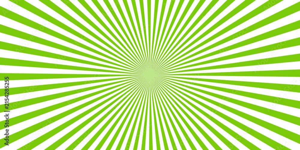Fototapeta premium Radial burst pattern in lime green and white, creating a vibrant and energetic visual effect with a central gradient.