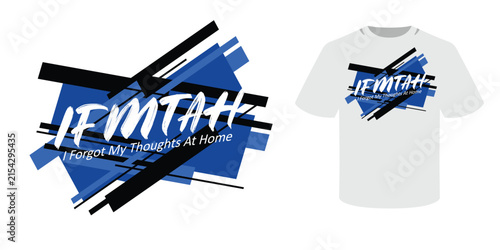 Abstract Geometric T-Shirt Design with Brush Typography and Urban Streetwear Style