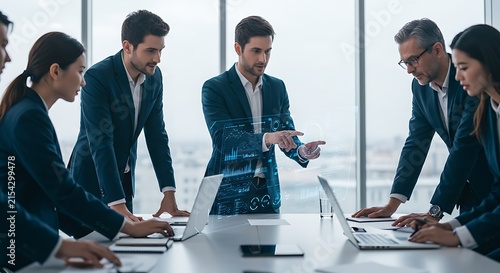 Professional Team Meeting In Modern Corporate Conference Room.