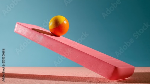 Glossy claymation-style illustration of a springy diving board
