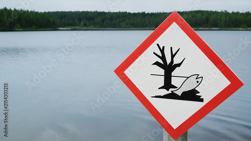 Toxic waste sign. Harmful danger to the aquatic environment.