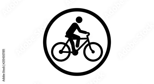 Bicycle rider icon indicates a designated cycling path.