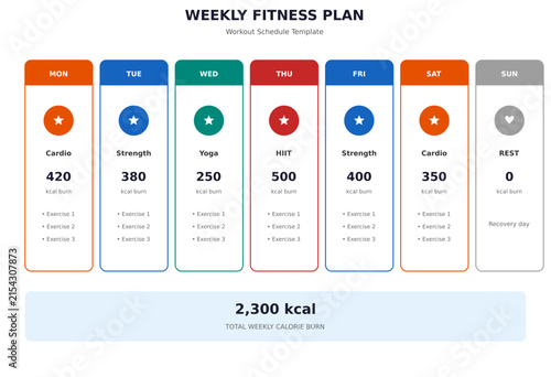 Fitness Plan Vector Infographic Template