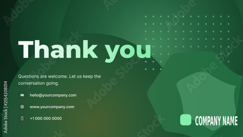 Thank You End Slide Vector Presentation Template