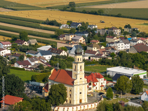 Принти на полотні Lubomia village aerial view with st