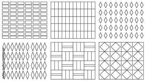 Set of landscape architecture CAD hatch patterns for technical drawing, site planning, urban layout, construction, engineering documentation, vector