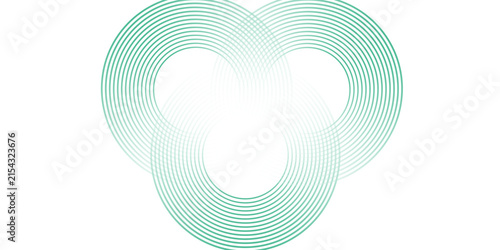 Green white abstract background overlap layer on bright space with circles effect decoration. Modern banner with lines style.