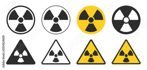 Bild auf Leinwand Radiation hazard icon representing nuclear danger, radioactive material warning,