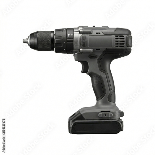 Cordless power drill with a black and gray design for home improvement  