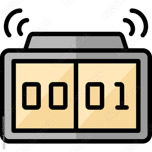 alarm icon illustration design with filled outline