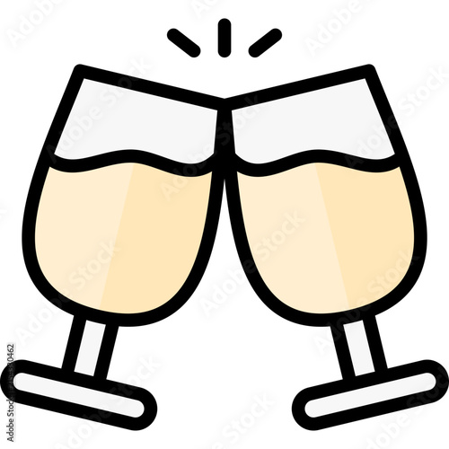 cheers icon illustration design with filled outline