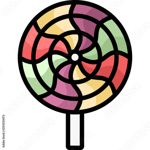 lollipop icon illustration design with filled outline