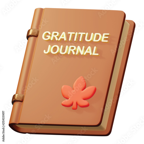 3d rendering icon Gratitude journal