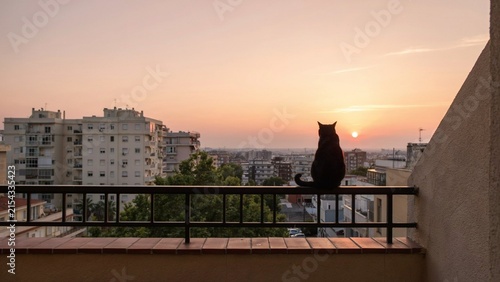 cat in the sunset