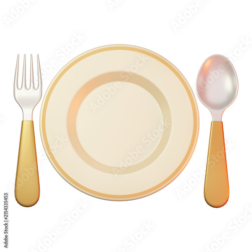 3d rendering icon Dinner plate