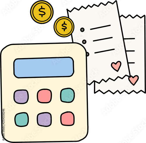 calculator and receipt