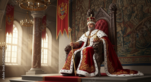 Obraz na płótnie a king sits on a throne