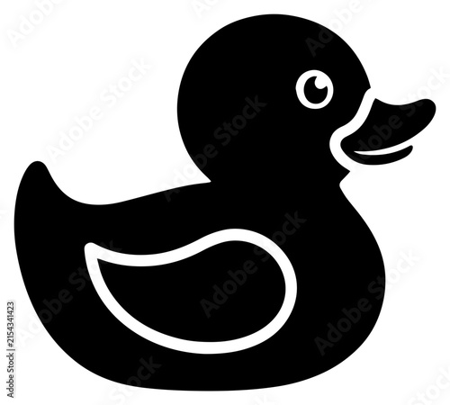 rubber duck icon isolated on white background silhouette vector illustration