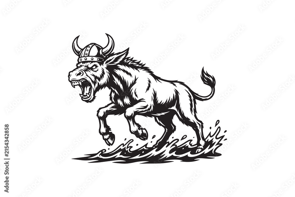 Fototapeta premium viking donkey Vector
