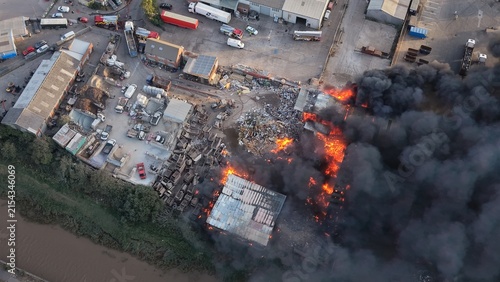 aerial view of industrial fire reservoir road hull
