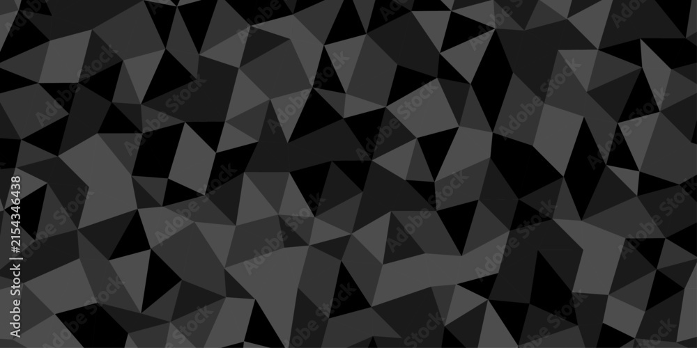 Obraz premium Abstract triangle polygonal gray background. Modern abstract geometric polygon background. Abstract seamless polygon background vector illustration. Black and gray Polygon Mosaic Background.