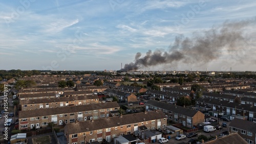 aerial view of industrial fire reservoir road hull
