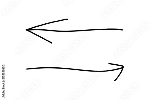 Hand drawn arrows pointing in opposite directions