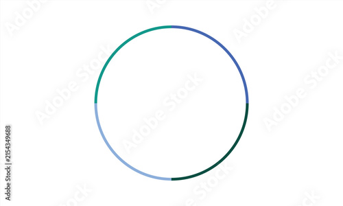 Abstract circular loading icon or progress bar with four distinct colored segments