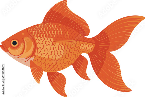 Orange color fish vector on white background.